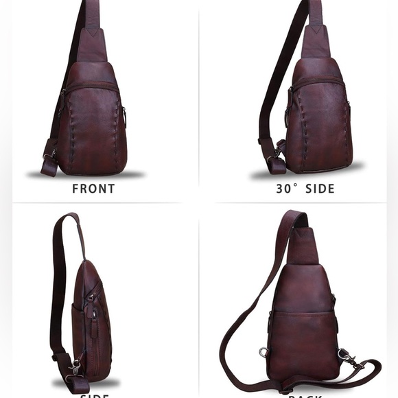 Men's Brown Leather Sling Bag